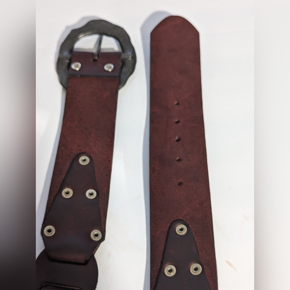 Salvatori Saddle Leather Brown Belt, Size 30 - Picture 5 of 12